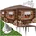 Tectake Pavillon Almchalet 6 x 3 m inkl. 6 Seitenteile Braun