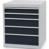 Bedrunka & Hirth Schubladenschrank H819xB705xT736mm lichtgrau/anthrazitgrau 5 Schubl. Vollauszug