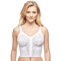 SUSA Damen Ohne Longline Classics Bügelloser BH Mit Femininer Optik Durch Spitzeneinsatz, Weiß, 125A EU - 125A