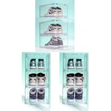 MECC Klare Schuhbox, stapelbarer Acrylschuhschrank, mit Magnettür,14.4x10.6x8inch/36x27x20cm (Clear Front Door 9 Pack#)