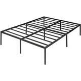 [en.casa] Metallbett Vårdö mit Matratze 140x200 cm Schwarz [en.casa]