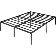 [en.casa] Metallbett Vårdö mit Matratze 140x200 cm Schwarz [en.casa]