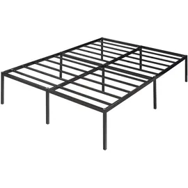 [en.casa] Metallbett Vårdö mit Matratze 140x200 cm Schwarz [en.casa]