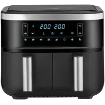 Severin HEIßLUFTFRITTEUSE FR 2453, Schwarz, Metall, Kunststoff, 3.25 L, 33.5x31.5x36.5 cm, Temperaturanzeige, Timer, Programm wählbar, Display, Touchscreen, Küchengeräte, Fritteusen
