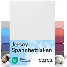 etérea Himmlische Qualität Spannbettlaken Jersey-Baumwolle 200 x 220 cm weiß