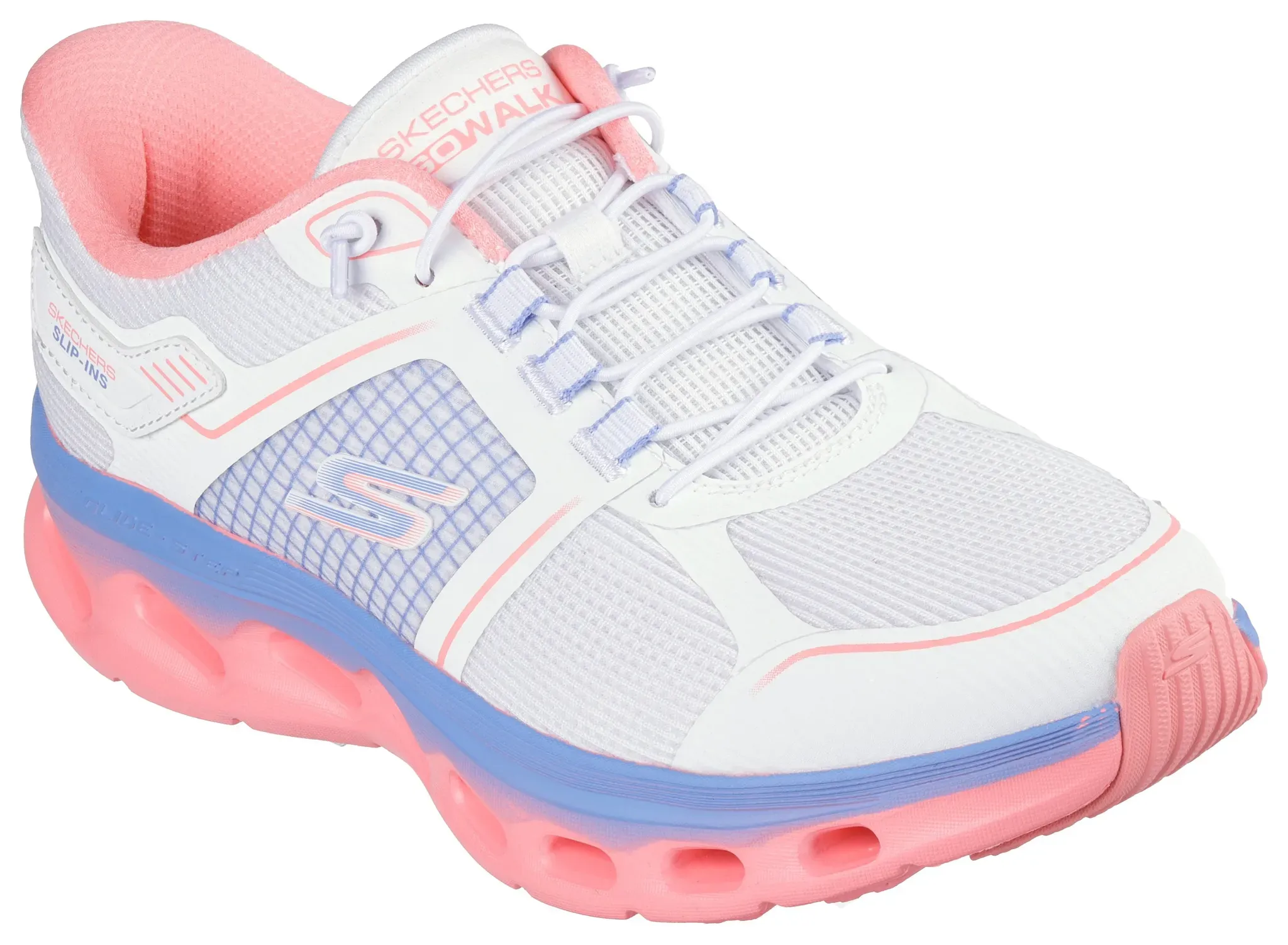 Slip-On Sneaker »GO WALK GLIDE-STEP 2.0-ELEKTRA«, Freizeitschuh, Sportschuh mit integrierter Slip-ins Funktion, Gr. 35, weiß-kombiniert, , 11277657-35