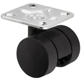 SO-TECH® Doppelrolle AACHEN Ø 35 mm Tragkraft pro Möbelrolle 40 kg, mit Montageplatte schwarz