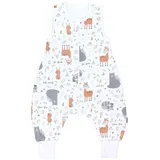 TupTam Sommerschlafsack Baby mit Beinen Leichter Schlafsack Baby Sommer 0.5 TOG, OEKO-TEX, Farbe: Reh hase bär waschbär grau beige Größe: 104-110
