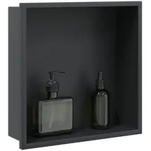 vidaXL Duschnische Mattschwarz 32x32x9 cm Edelstahl vidaXL