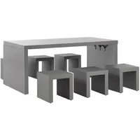 Beliani Gartenmöbel Set Beton grau 6-Sitzer U-Form TARANTO