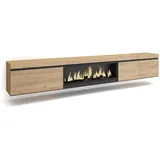 SKRAUT HOME Tv-schrank, Eiche Holzwerkstoff, Rechteckig, 288x45x35 cm, Wohnzimmer, Wohnwände, Lowboards, Lowboards stehend