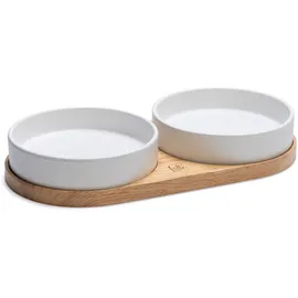 Designed by Lotte Dinnerset Lojs Katzennapf, Keramik, Weiß, 2X 400