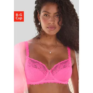 LASCANA Bügel-BH LASCANA, Damen, Gr. 70, Cup B, pink, Spitze, Obermaterial: 86% Polyamid, 8% Polyester, 6% Elasthan, BHs, mit hübschen Spitzenträgern, sexy Dessous