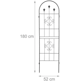 Relaxdays Rankgitter 180 x 50 cm Schwarz