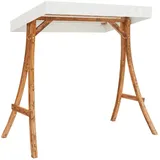 vidaXL Schaukelgestell mit Dach Creme Bugholz Massiv Teak-Finish