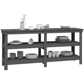 vidaXL Werkbank Grau 181x50x80 cm Massivholz Kiefer