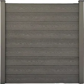 prestige home living outdoor WPC Sichtschutzzaun 5x Zaunelement + 6x Pfosten - 8,9m - Grau
