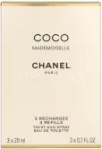 Chanel Coco Mademoiselle Giftset 3x Edt Spray Refill 20Ml - Twist and Spray - Purse Spray 60 ml