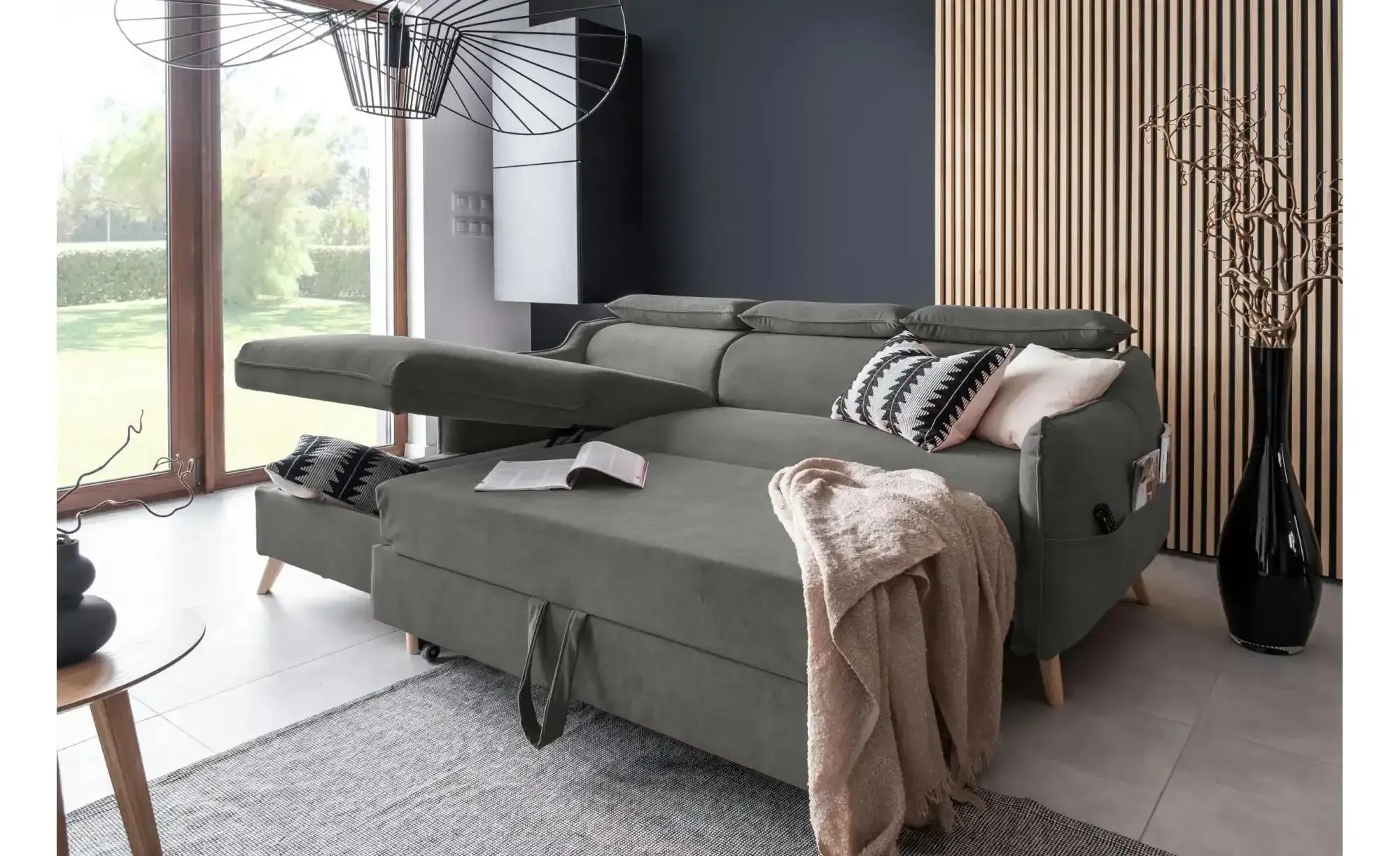 Miuform Ecksofa mit Schlaffunktion Sweet Harmony ¦ grau ¦ Maße (cm): B: 228 H: 95