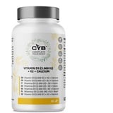 CYB | Vitamin D3 K2 Hochdosiert - Calcium 500mg - Vitamin D3 2000 IE 50μg - Vitamin K2 80μg - 90 Tabletten 6-Monats-Vorrat - Vegane Tabletten - Leicht Einzunehmen - Eine Tablette alle zwei Tage