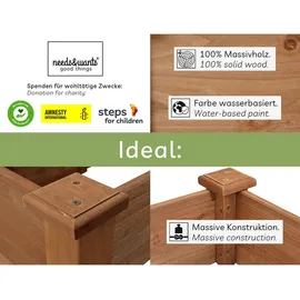 needs&wants® Hochbeet Stufenbeet 123,5 x 123,5 x 53 cm Braun