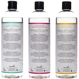 Tierfee Ökologisches Reinigungsset Universalreiniger + Geschirrspülmittel + Bodenreiniger 3x500 ml