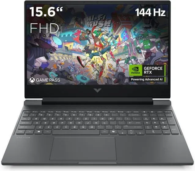 HP Victus 15 Zoll Gaming-Laptop | 144 Hz Full HD | AMD RyzenTM AI 7 350 | NVIDIA® GeForce RTXTM 5060 (8 GB) | 16 GB DDR5 | 1 TB SSD | Windows 11 | Leistungsstarke Kühlung (15-fb3073ng)