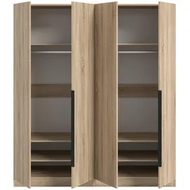 Möbel Boss Drehtürenschrank KOPENHAGEN 160 x 181 x 52 cm Sonoma Eiche