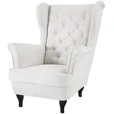 beautysofa Chesterfield-Sessel, Beige, 1-Sitzer, 82x102x92 cm, Wohnzimmer, Sessel, Ohrensessel