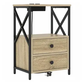 vidaXL Nachtschrank Sonoma-Eiche 40 x 31 x 60 cm Beige