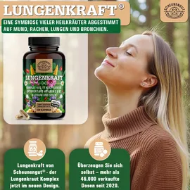 Scheunengut Scheunengut® Lungenkraft® | Lungenkraut Kapseln Komplex mit isländisch Moos, Salbei uvm 120 St
