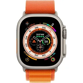 Apple Watch Ultra GPS+Cellular 49 mm Titaniumgehäuse, Alpine Loop orange L