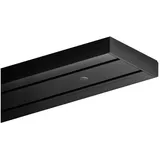 BestLivings Gardinenschiene Schwarz (180cm / 2-läufig) Vorhangschiene Komplettset inkl. Zubehör (Befestigungs-Set, Seitendeckel, Gardinenröllchen)