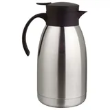 chefware Edelstahl-Isolierkanne - 2 Liter aus Edelstahl mit Einhandautomatik