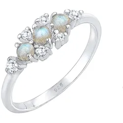 Elli Bandring Labradorit Edelstein Zirkonia 925 Silber 54 Damen 