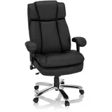 HJH Office BUILDER XXL I Kunstleder Chefsessel bis 180kg belastbar, hohe Rückenlehne, Schwarz