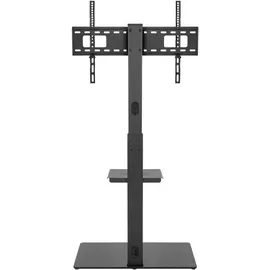 goobay TV-Bodenständer Basic (L) 65 cm Schwarz Glas/Metall/Stahl