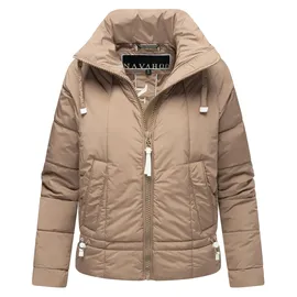 Navahoo leichte Damen Steppjacke kurze Übergangsjacke oversized mit Fledermausärmeln Luftzauber 14 Taupe Grey Gr. L - L