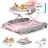 Bronea BRONEA® 4-in-1 Gehfrei Baby Lauflernwagen Schaukel Lauflernhilfe Babywalker mit Schaukelfunktion, Licht | Musik | Höhenverstellbar | Klappbar - Rosa - Rosa