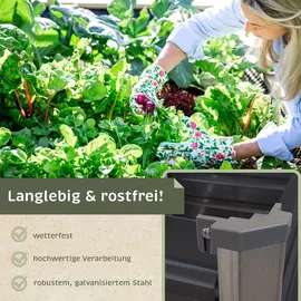 NATIV Hochbeet Metall eckig 160 x 77 x 77 cm Grau