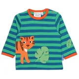 Toby Tiger Langarmshirt Langarmshirt mit Tiger Applikation grün 80