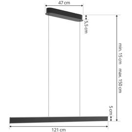 LUCANDE Philine LED-Hängeleuchte länglich 121 cm