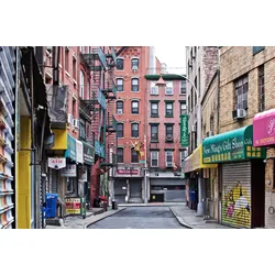Fototapete PAPERMOON "MANHATTAN-NEW YORK CHINATOWN GASSE ALT STADT ZIEGEL XXL", bunt, B:3,50m L:2,60m, Vlies, Tapeten