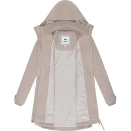 Ragwear Damen Mantel in Woll-Optik langer Trenchcoat mit Kapuze Janesha Coat Ecru Gr. XXL - XXL