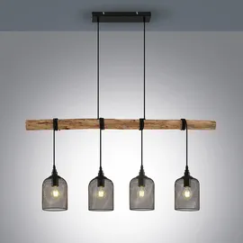 LINDBY Elrond 4-flg. 60 W 116 cm rund Holz schwarz