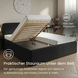 home collective Polsterbett 180 x 200 cm H3 Schwarz