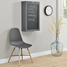 [en.casa] Klappschreibtisch Schreibtisch zum Ausklappen Wandklapptisch mit Tafel und Pinnwand Dunkelgrau - Dunkelgrau