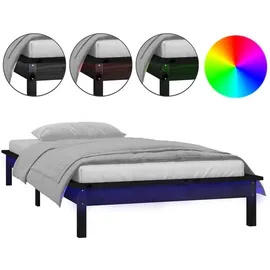 vidaXL Massivholzbett 120 x 190 cm Schwarz