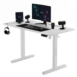 SENSE7 Nojo Elektrischer Gamingtisch Schreibtisch Tischplatte 120x60cm Weiß