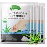 P-Beauty Fußmaske Aloe | Ecfolierendes Fußpeeling | Anti Hornhaut Socken | zur Entfernung von raue Haut, Hühneraugen & Risse | Intensive Fußpflege | für seidige Füße | 5 Paar